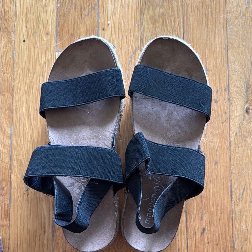 Madden Girl Black and Brown Sandals with Minimalist Design